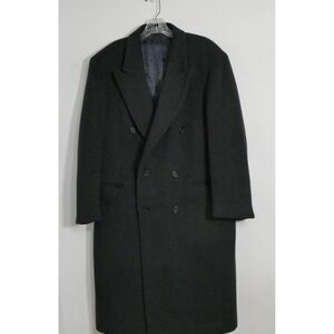 Nino Cerruti Men Rue Royale Coat Cashmere Wool 40R Charcoal Grey Double Breasted
